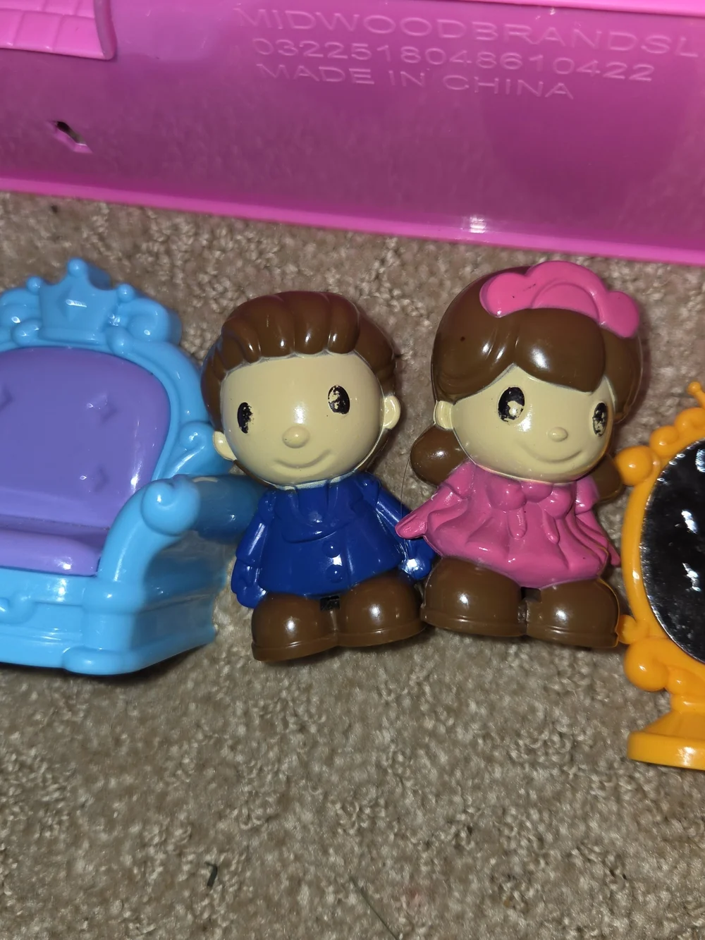 Kids Pink and Purple Princess Castle Playset with Blue Accents 10 Piece Set